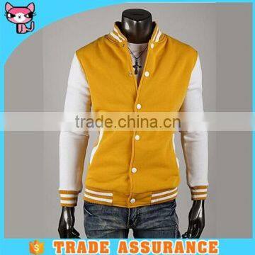 2015 Charming Yellow Sport Wear Cotton Men Gym Coat