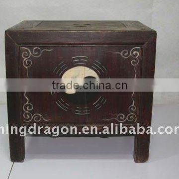 chinese antique hand painted wooden money chest