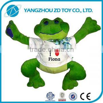 new style soft polyester cute santa claus cheap frog custom plush toys