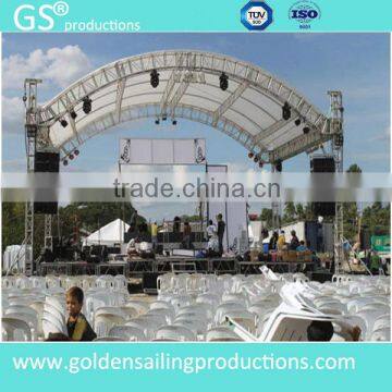 Curved aluminum roof truss outdoor stage aluminum truss