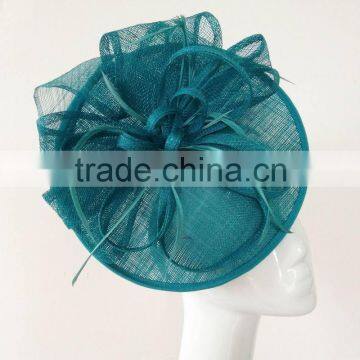 Vintage teal sinamay fascinator