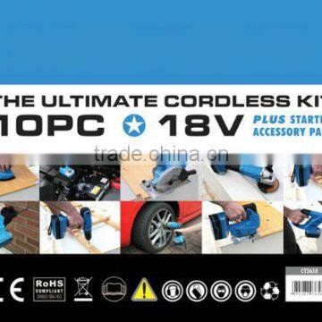 10PC CORDLESS POWER TOOL KIT 18 VOLT 3 X Li-Ion BATTERIES photo-4