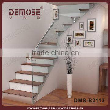 foshan suplier modern design ms pipe railing frosted glass railings