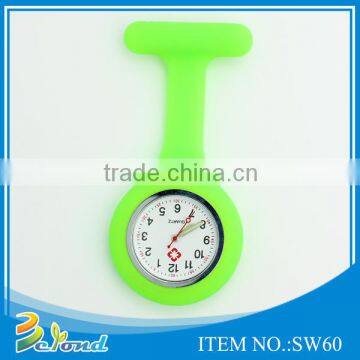 Brooch design cheap colorful portable silicone clip watch nurse watch