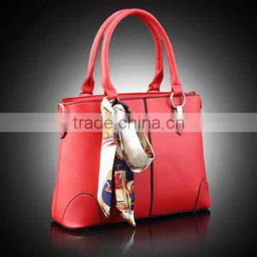 Bostom Bag Leisure PU Handbag With Silk Bowknot Ribbon Custom Beautiful Leather Handbag Tote Bag for Lady in Guangzhou photo-4