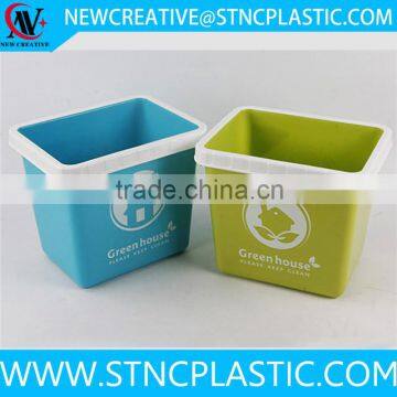 Simple Green house Plastic Rectangular Bathroom Wastebasket Trash Can