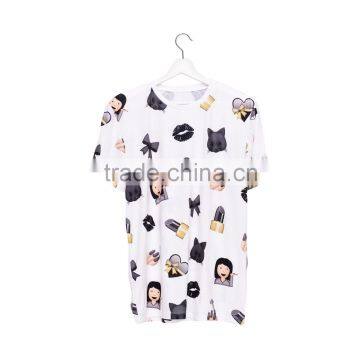 OEM Brand New 3D Print Custom Women Emoji T-shirt Wholesale