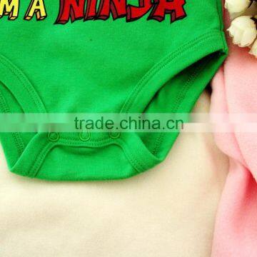 Green Summer Baby Clothing Romper Chest Printed Baby Bodysuit photo-4