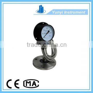 Diaphragm type pressure gauge with flange