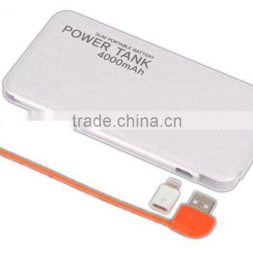Design Your Logo Cheap Price Power Bank 4000mah With Buld in Cable photo-5
