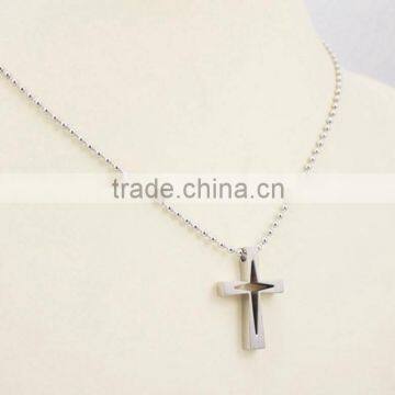 Silver Hollow Cross Pendant Fashion Men Necklace photo-5