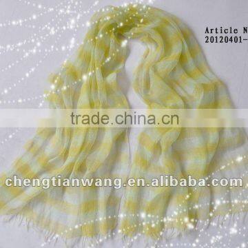 Yellow Silk Wool Blend Scarf