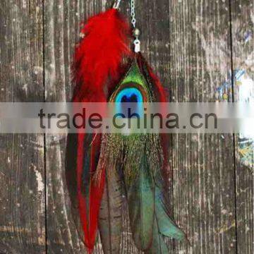 Dangle extension peacock feather earrings LZMM703