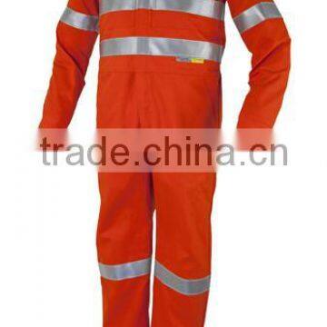 Orange Reflective Safety Workwear Coveralls One Piece Hoodies Protective Clothing