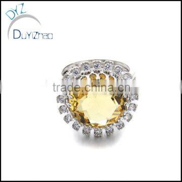 China Wholesale Copper Silver Plating Diamond Engagement Rings