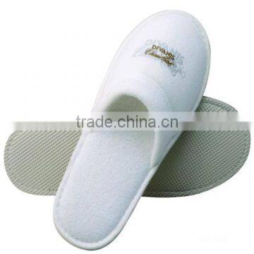 Comfortable toweling closed toe hotel disposable slippers