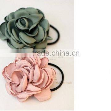 Burned Rose Flower Elastic Hair Band,Women Flower Scrunchy Hair Ring photo-5