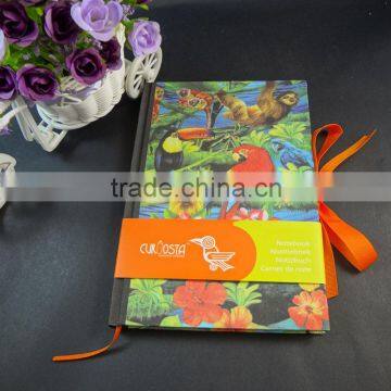 customized design full colors printed fabric covered notebook