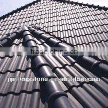 Waterproof black clay roof tile