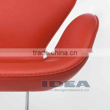 Replica Arne Jocabsen Swan Chair Loveseat - Red Genuine Leather photo-5