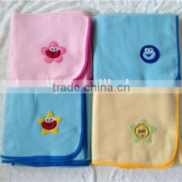 super soft touch embroidery cute children fleece blanket