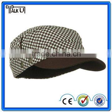 Checker cotton military cap army hat