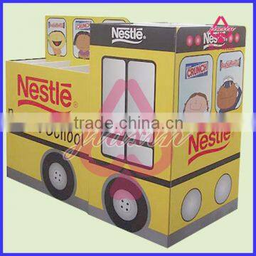 Bus shape POP standee cardboard paper display for candy in shops