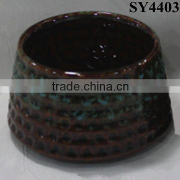 Small glazed ceramic flower pot table