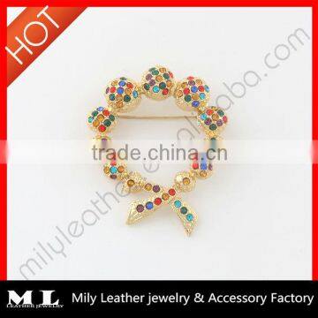 2014 new fashion wedding fabric flower brooch supplier