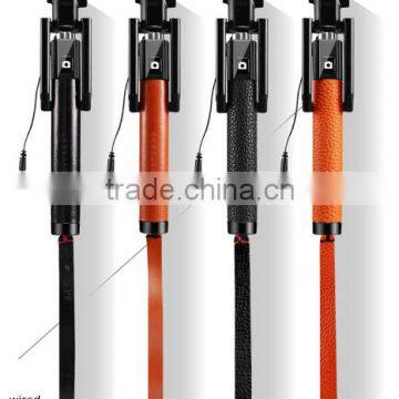 Wholesale Real Leather Monopod Selfie Stick With Foldable