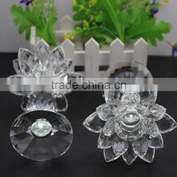 Factory Firectly Sale European Style K9 Crystal Material 2016New Design Can be Customized Size Crystal Lotus and Candle Holder photo-5