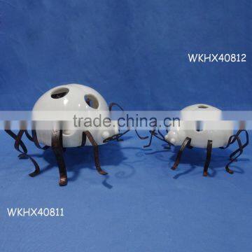 Cute ceramic metal garden insect decoration