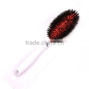 Plastic cushion hair brush with boar bristle pin