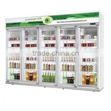 glass door upright freezer/cooler display showcase