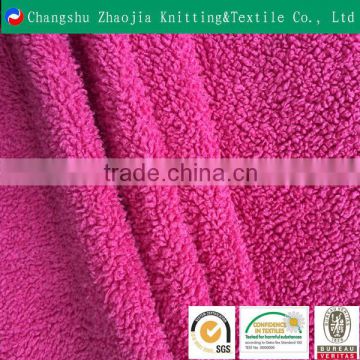 100% polyester grain fleece terry towelling fabric for slipper, glove ZJ093