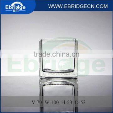 square glass candle cup clear candle holders