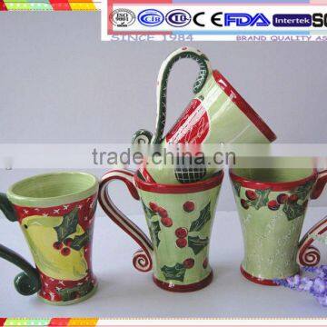 handpainted ceramic mug with Xmas design