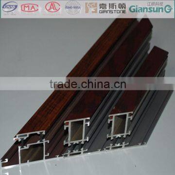 doors and windows aluminium profile material with veneer or pvc / wooden alu-alloy door-window profiles