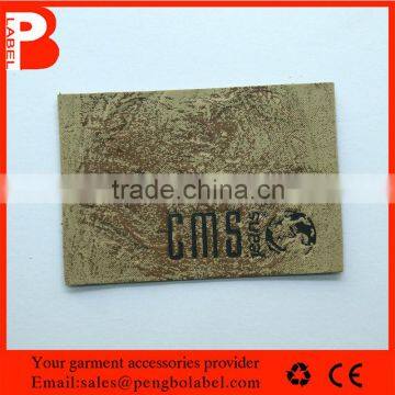 CMYK printing with embossed leather badge patch Accept Size and Logo Customized