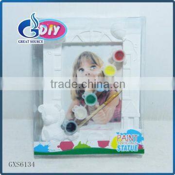 hotsale kids diy Unpainted photo frame diy ceramic paint kits