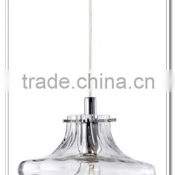 2014 new arrival ripple clear glass suspension pendant lamp with chrome finish MD9008-CH