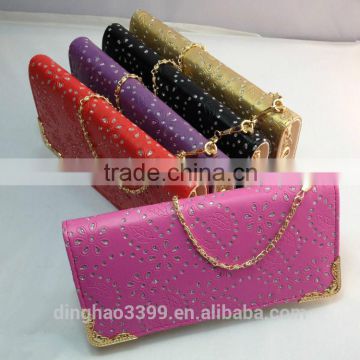 Fashion New Women clutch bag PU Leather Long wallet nice wallet with chain