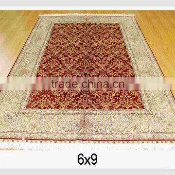 6x9 ft large double knots oriental handknotted silk home persian rugs for sale