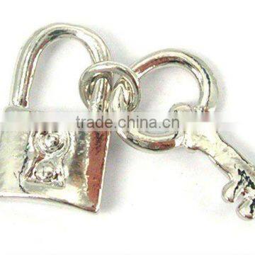 wholesale metal lock and key pendant/charms,various designs,passed SGS factory audit