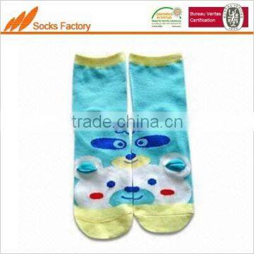 baby jaquard 3D socks with handlinked toe