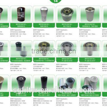 Oil Filter Factory Manufacturers Air Compressor Oil Filter for Kobelco for Hitachi for Mitsuiseiki