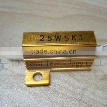 Gold Stainless Aluminum Power Resistor 25W5KJ