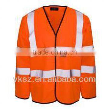 waterproof warning jacket / long-sleeved reflective safety vest