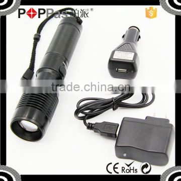 POPPAS 6618 Made in china led rechargeable flashlight suit for all kinds of 5V output elsctrical products