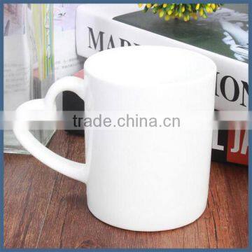 Popular Heart Shape Handle 11oz White Ceramic Mug photo-4